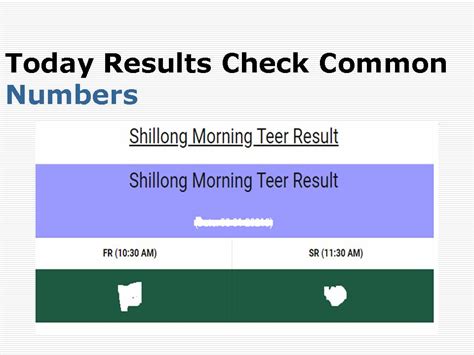 morning teer results.